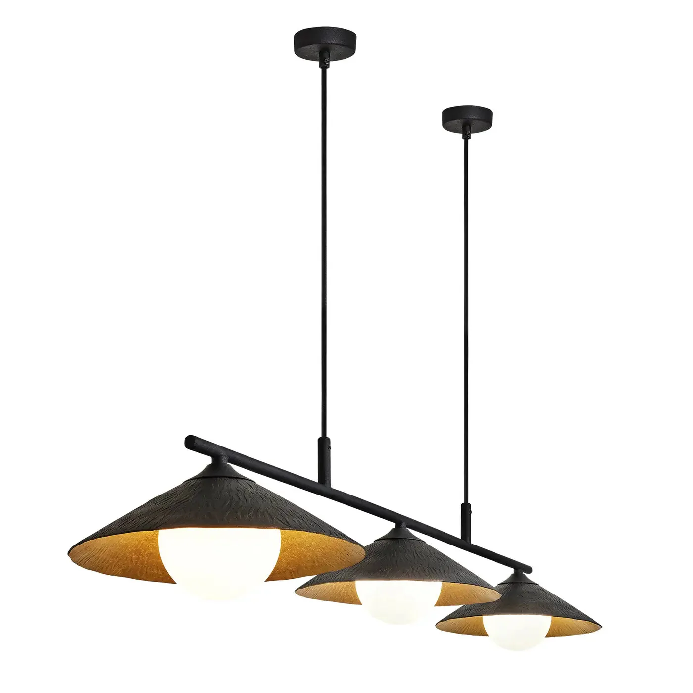 Flume 3Lt Bar Pendant Light - Black/ Bronze - Image 5
