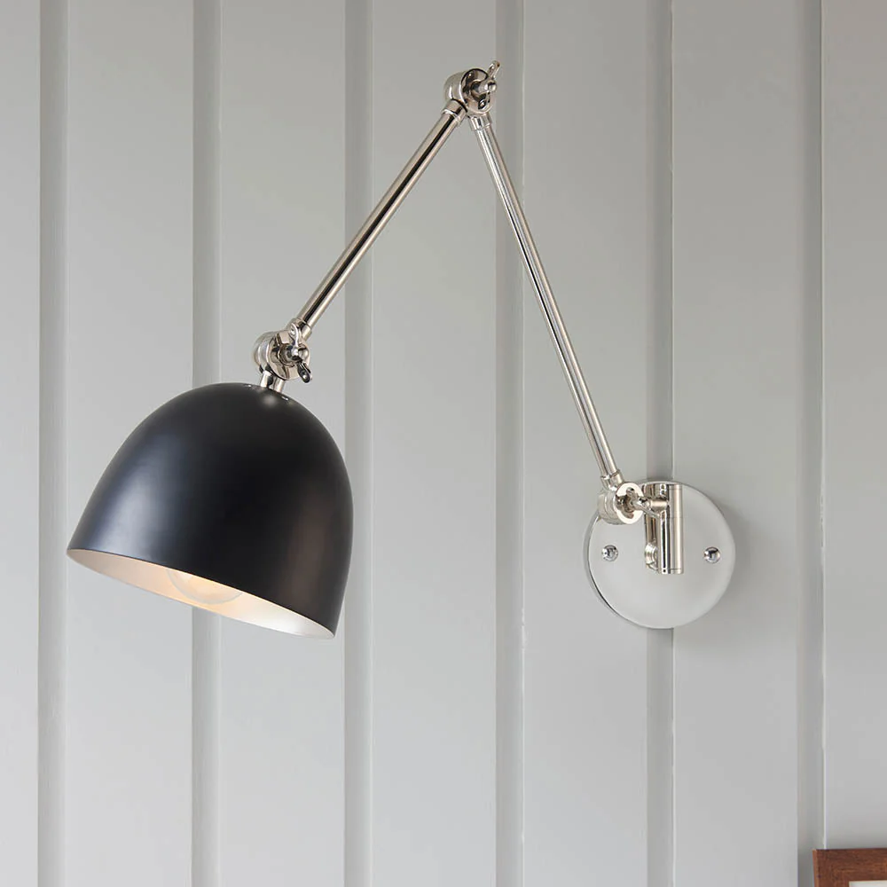 Focus Swing Arm Wall - Antique Brass/Polished Nickel E27 - Image 12
