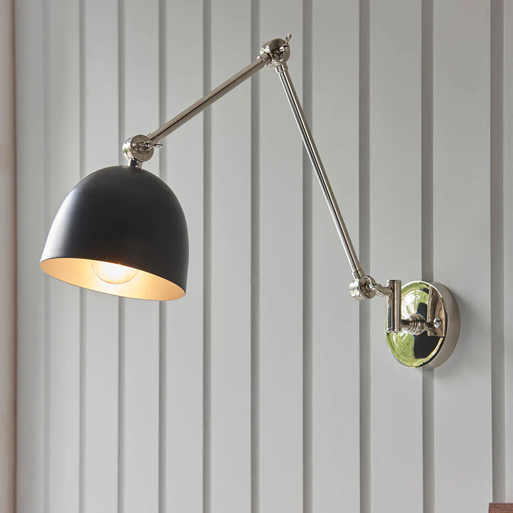 Focus Swing Arm Wall - Antique Brass/Polished Nickel E27 - Image 13