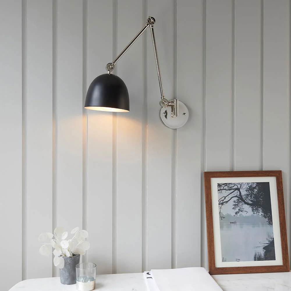 Focus Swing Arm Wall - Antique Brass/Polished Nickel E27 - Image 14