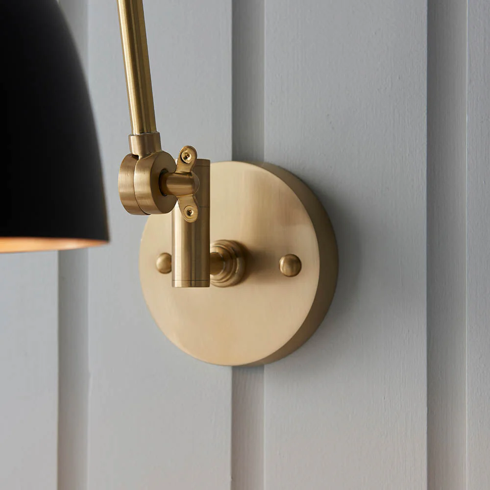 Focus Swing Arm Wall - Antique Brass/Polished Nickel E27 - Image 8