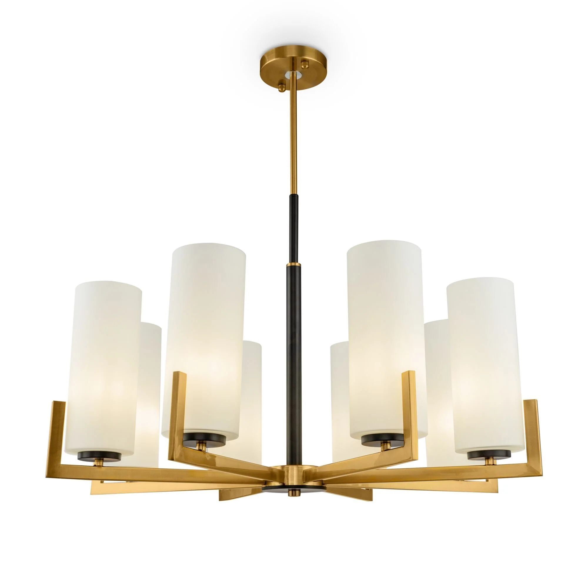 Fortano 6/8/10Lt Centre Ceiling Light - Brass & White Finish - Image 2