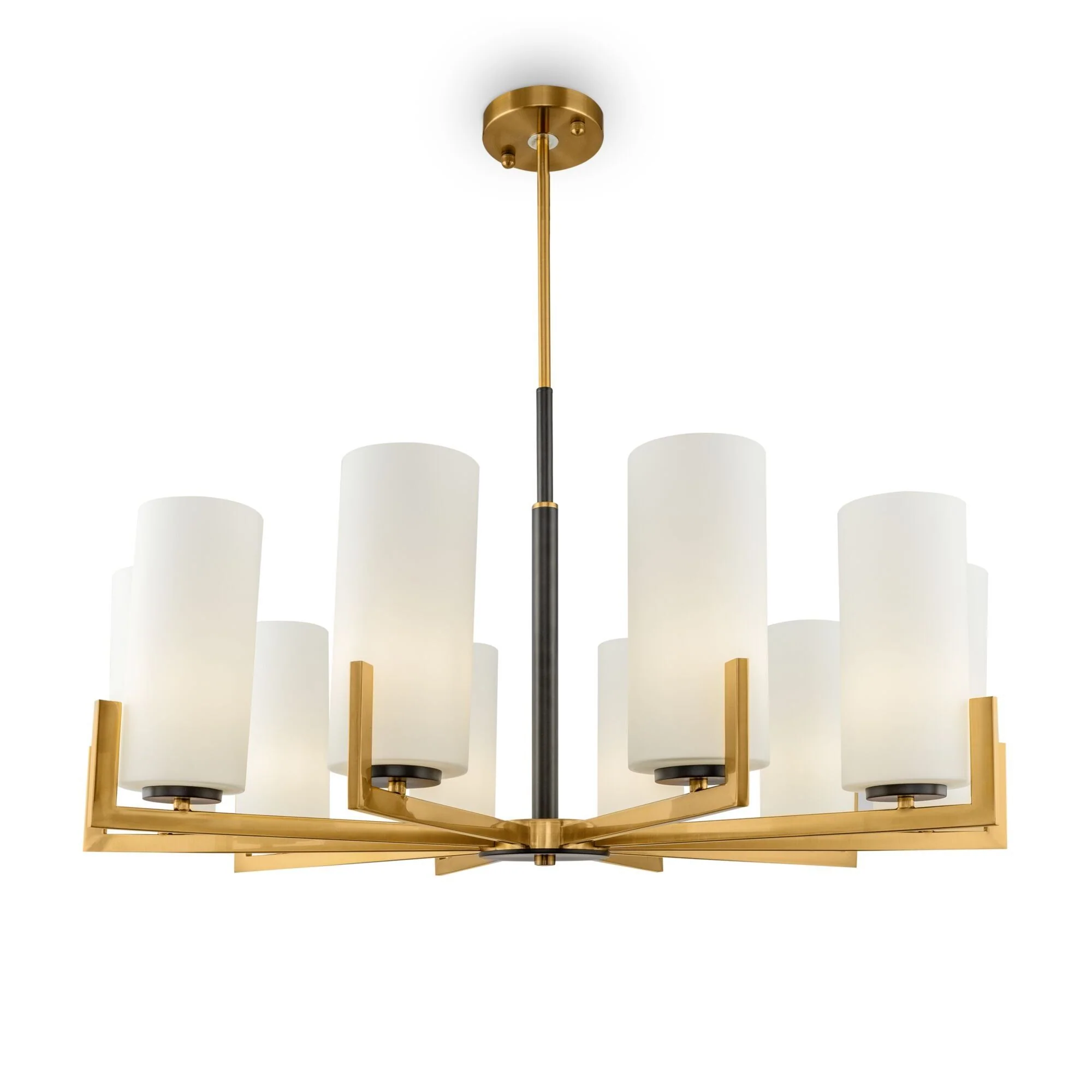 Fortano 6/8/10Lt Centre Ceiling Light - Brass & White Finish - Image 4