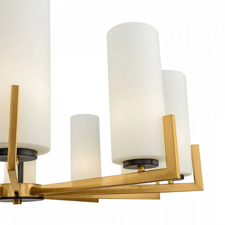 Fortano 6/8/10Lt Centre Ceiling Light - Brass & White Finish - Image 6