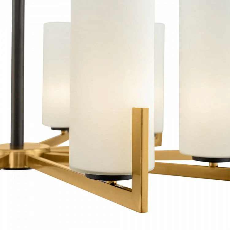Fortano 6/8/10Lt Centre Ceiling Light - Brass & White Finish - Image 7