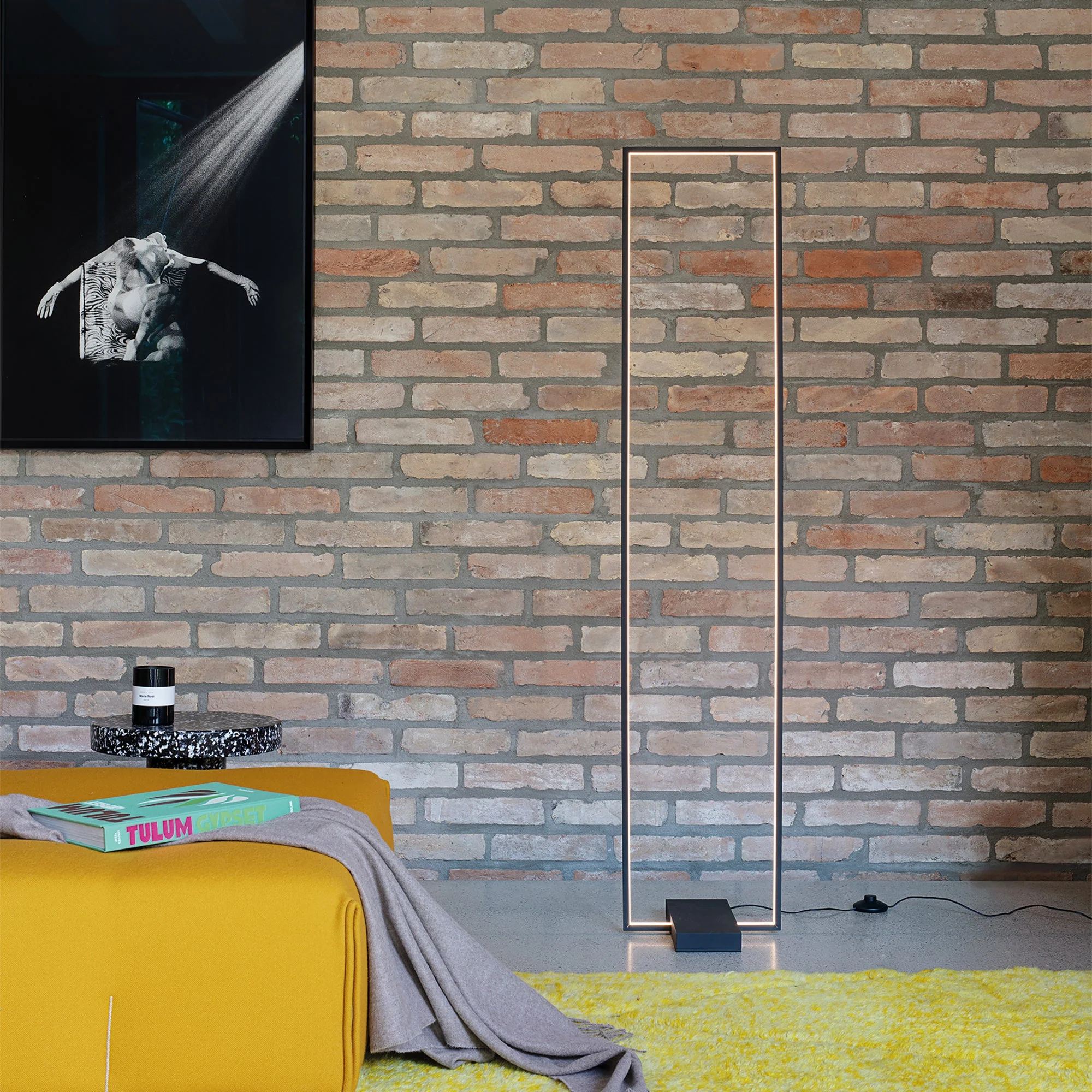 Frame LED Floor Lamp - Black/White Finish - Image 3