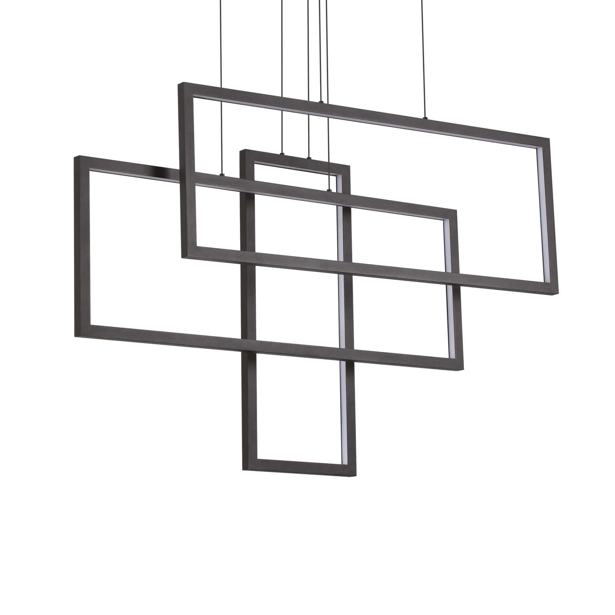 Frame SP Rettangolo LED Pendant Lights - White/Black Finish - Image 2