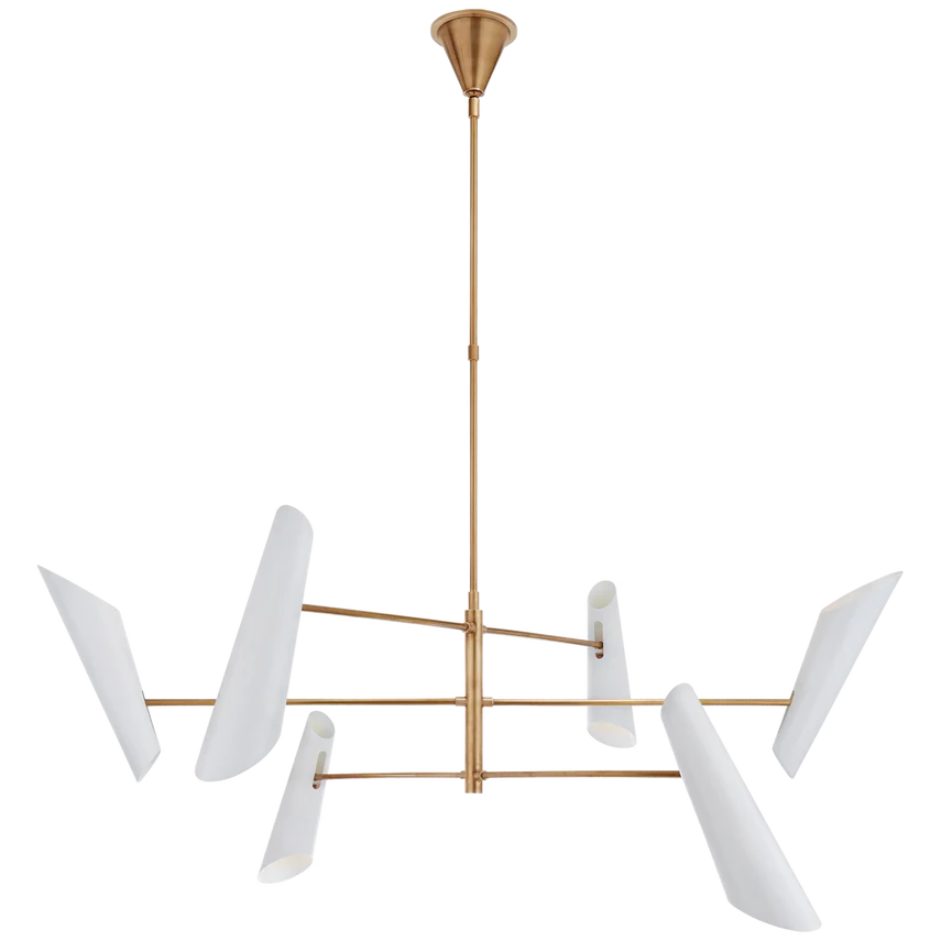 Franca 6Lt Pivoting Chandelier - Black/White - Image 2