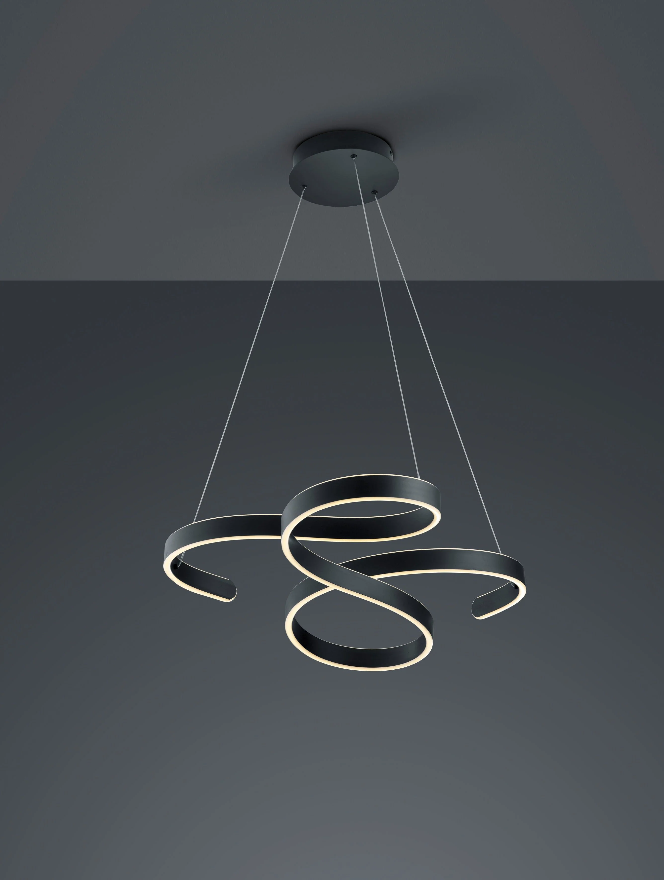 Francis LED Hanging Light - Anthracite/Brushed Aluminium Finish - Image 4