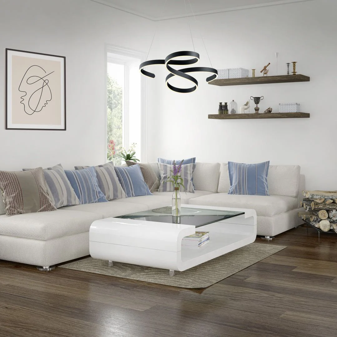 Francis LED Hanging Light - Anthracite/Brushed Aluminium Finish - Image 5