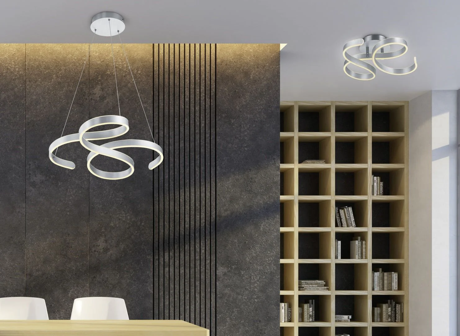 Francis LED Hanging Light - Anthracite/Brushed Aluminium Finish - Image 7
