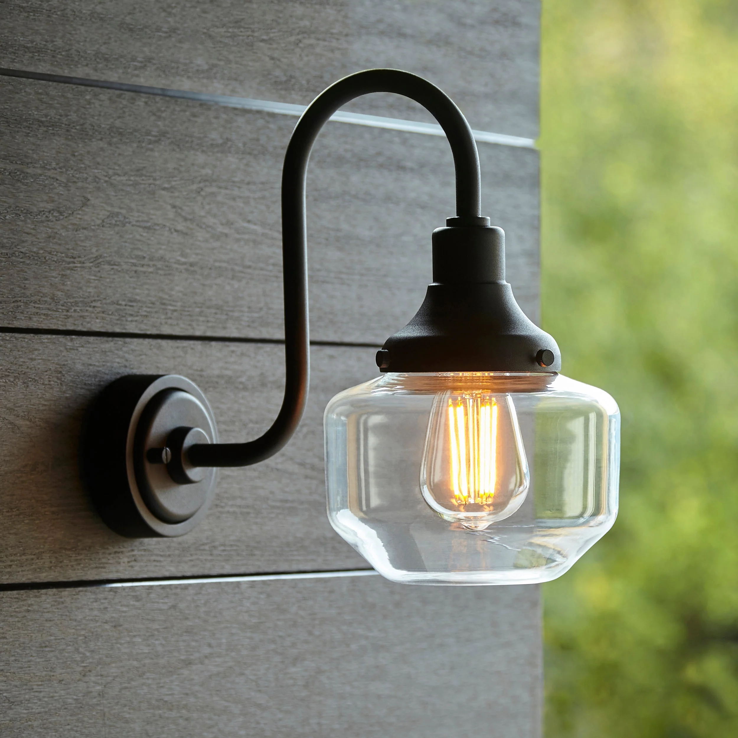 Fresco Outdoor Wall Light - Matt Black / Brushed Silver - Image 10