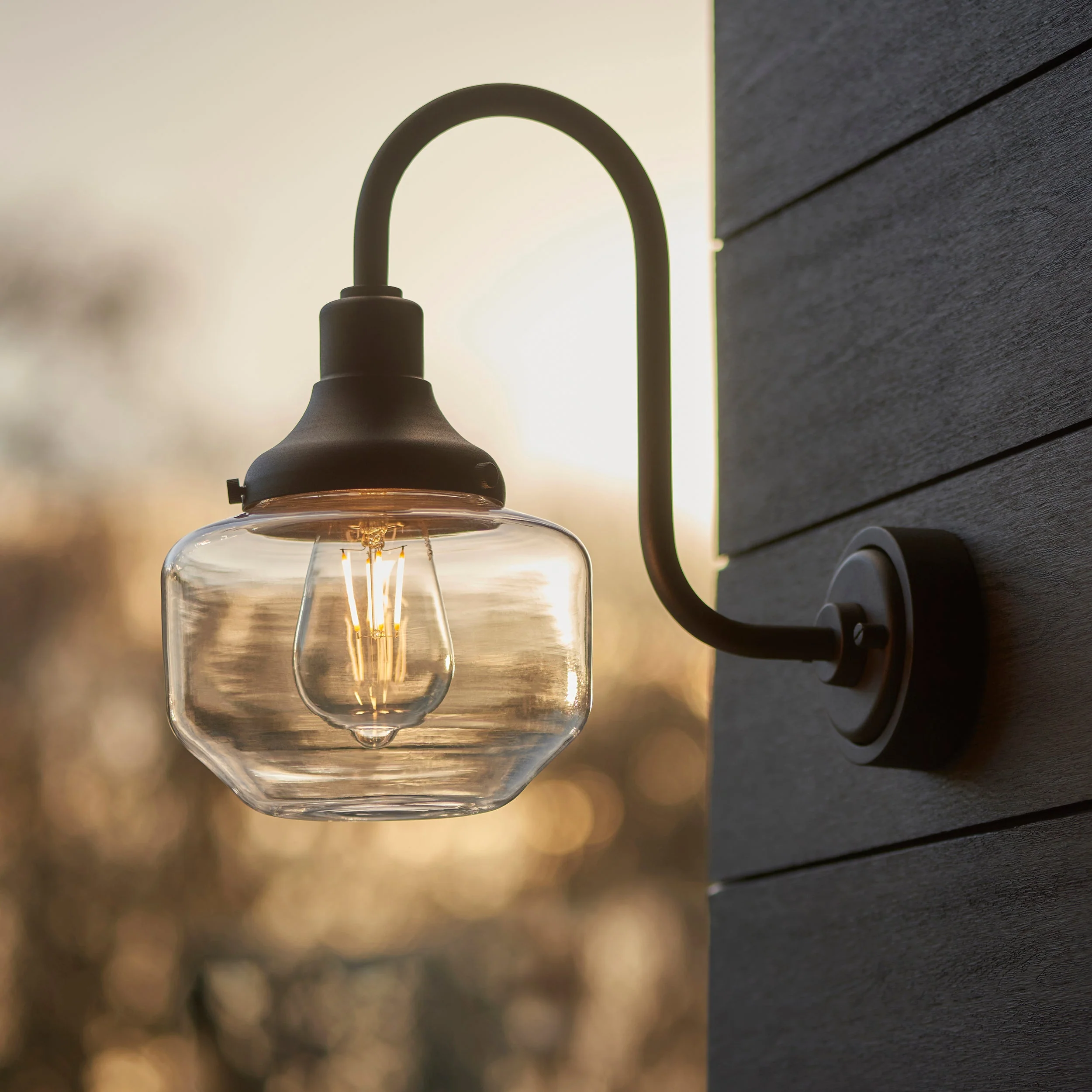 Fresco Outdoor Wall Light - Matt Black / Brushed Silver - Image 11