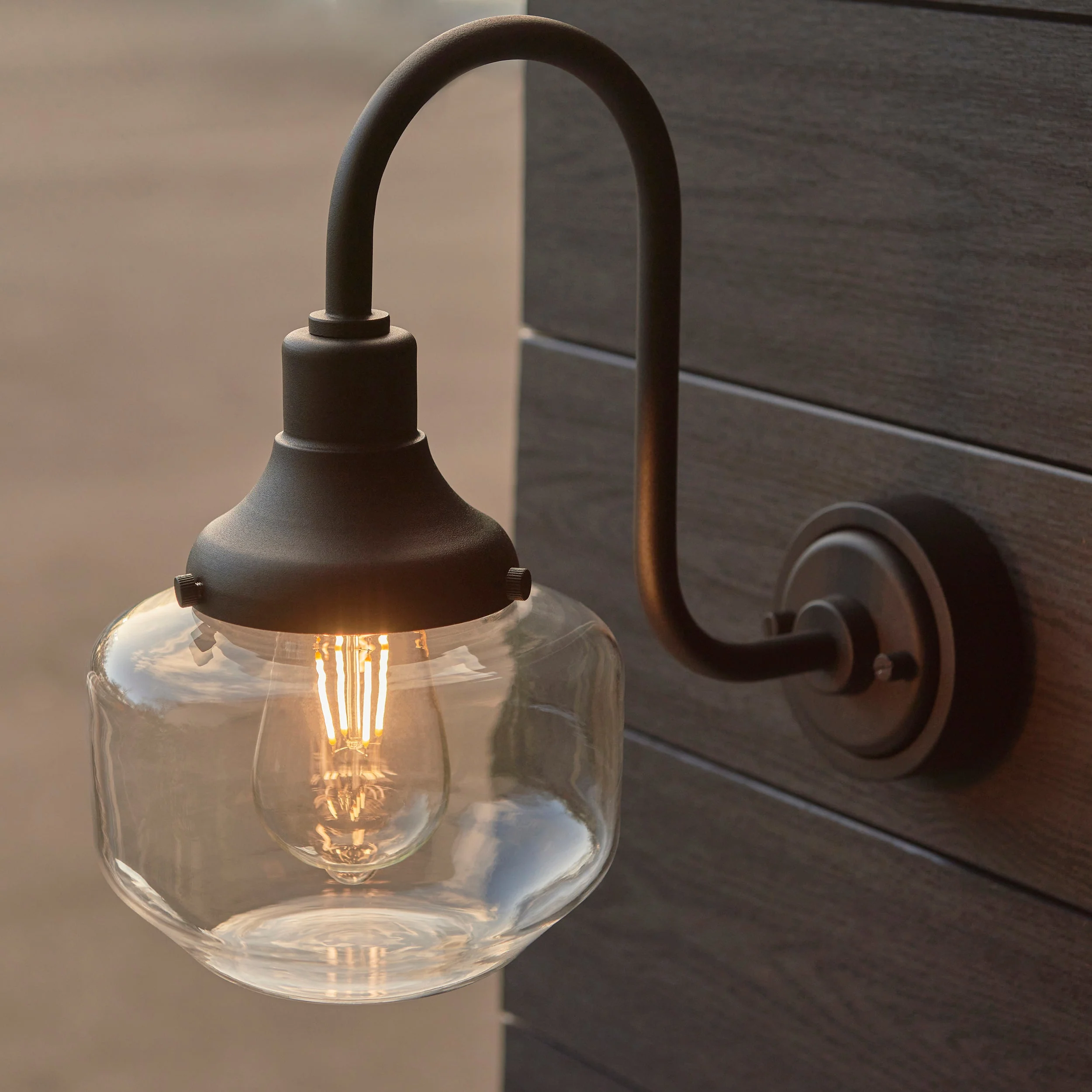 Fresco Outdoor Wall Light - Matt Black / Brushed Silver - Image 12