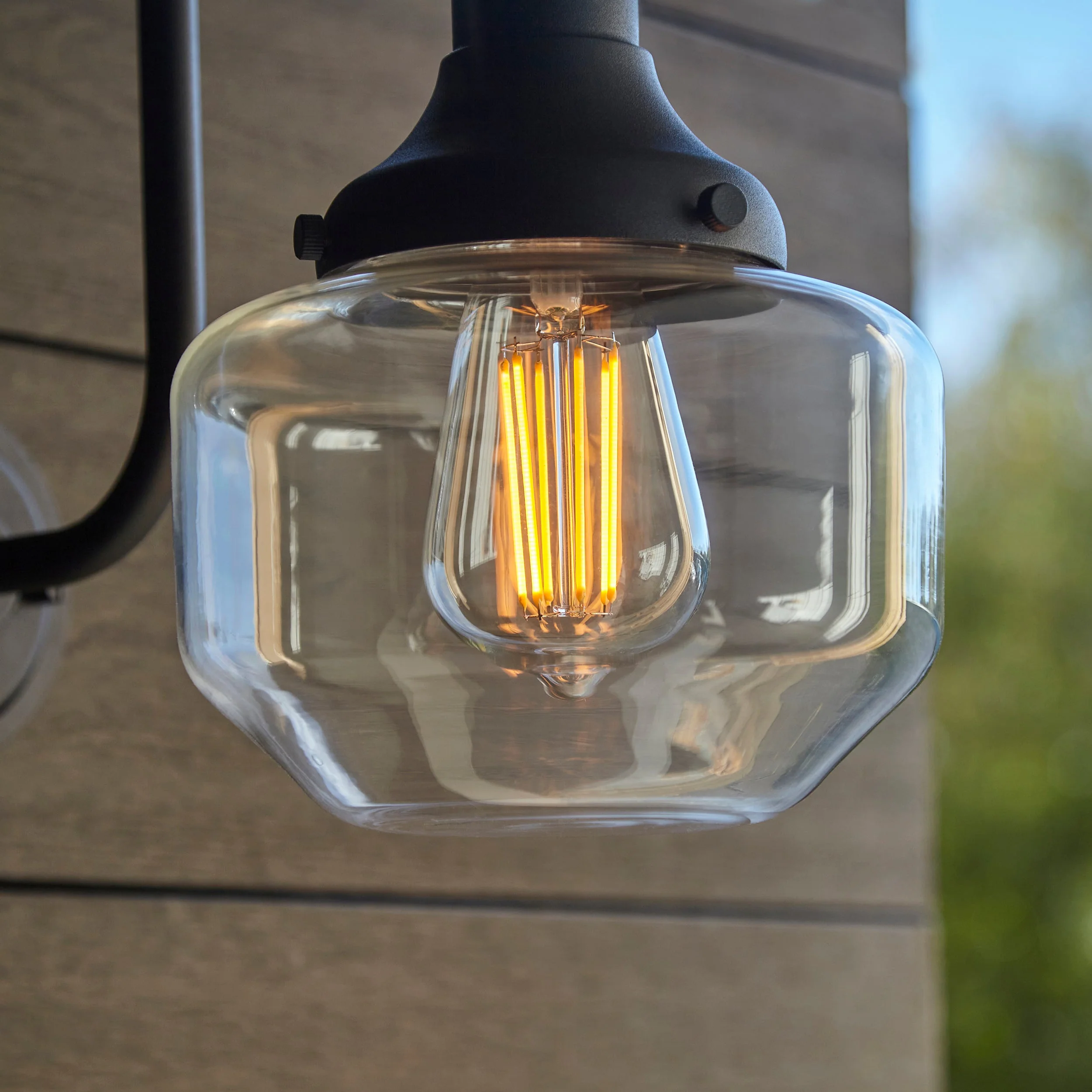 Fresco Outdoor Wall Light - Matt Black / Brushed Silver - Image 13