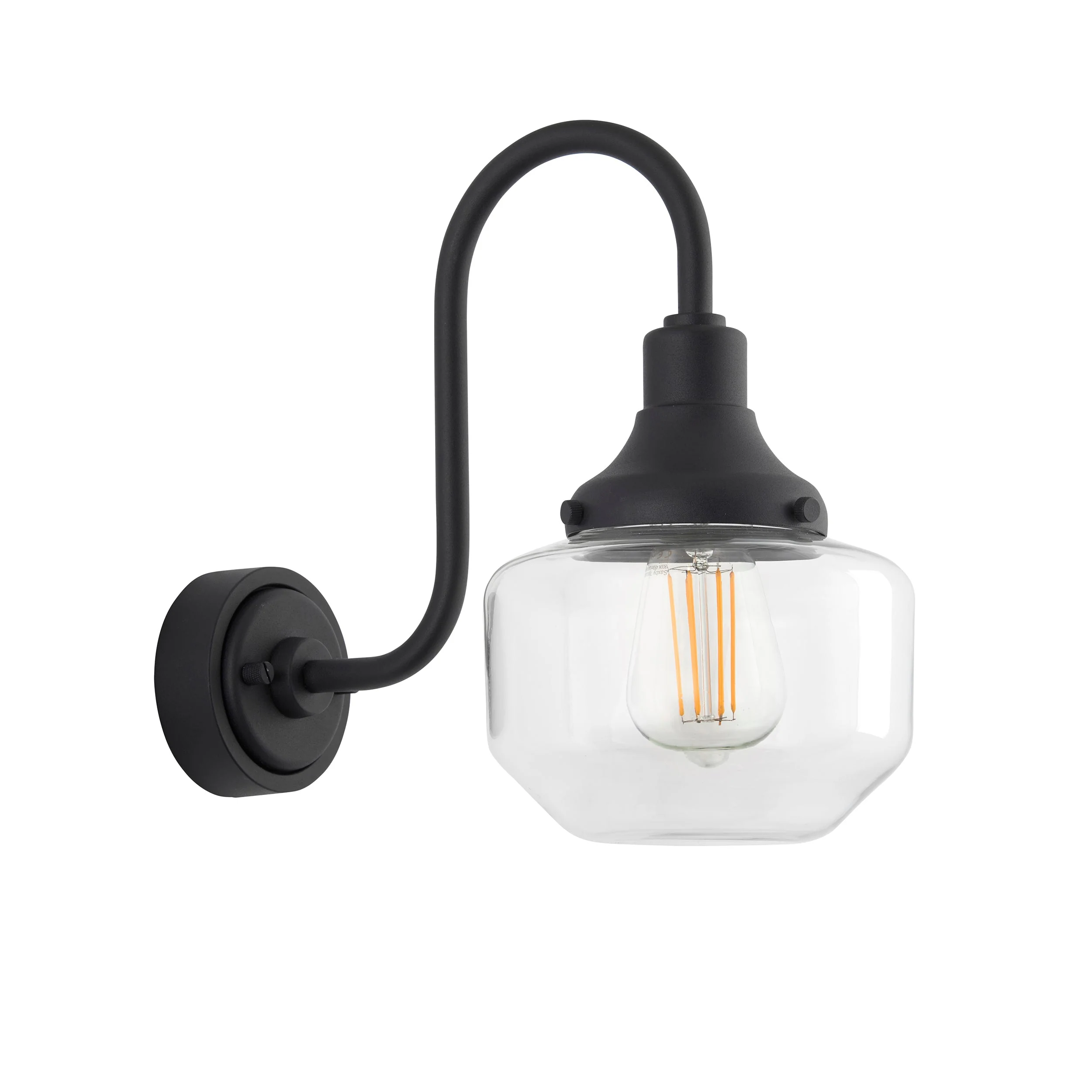 Fresco Outdoor Wall Light - Matt Black / Brushed Silver - Image 2