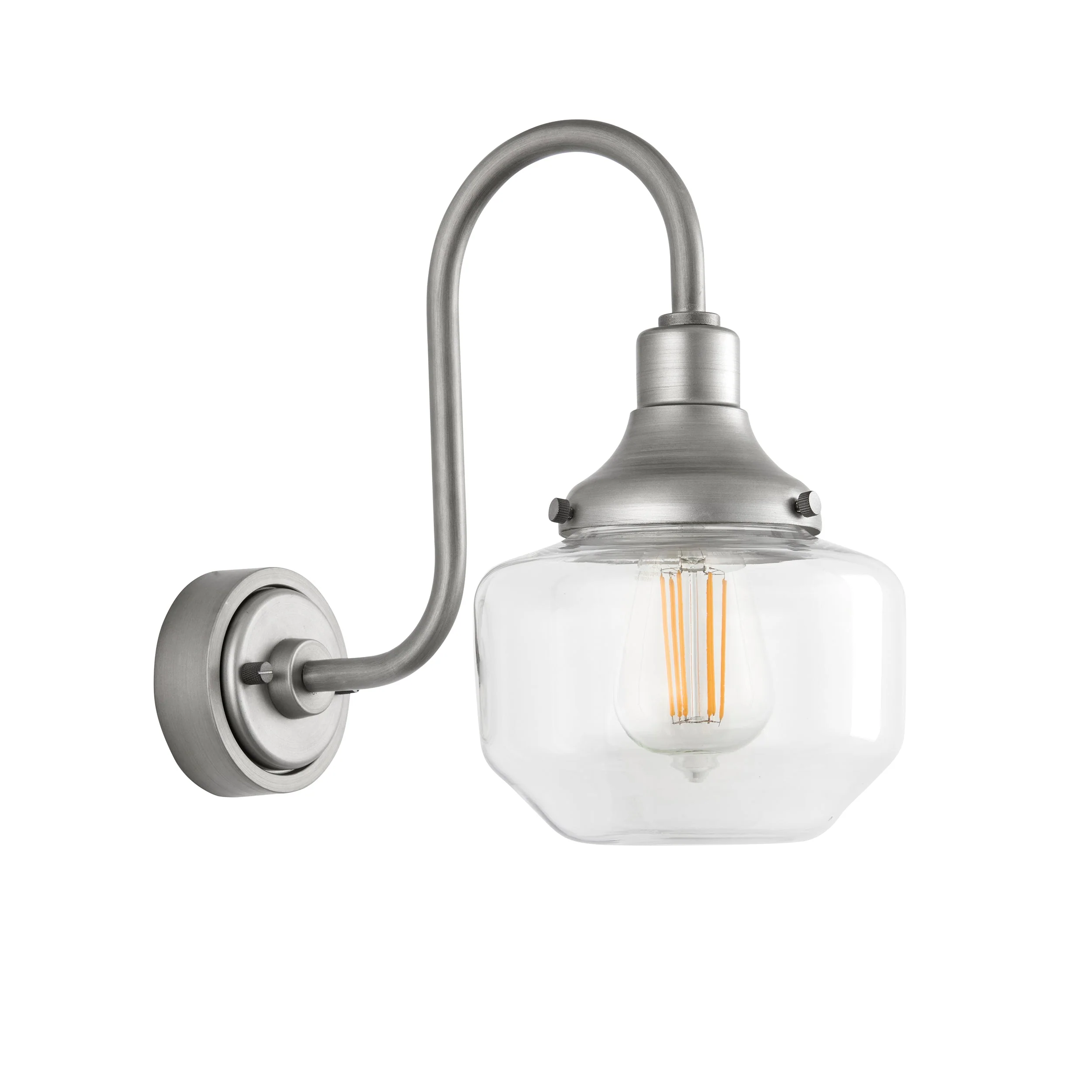 Fresco Outdoor Wall Light - Matt Black / Brushed Silver - Image 3