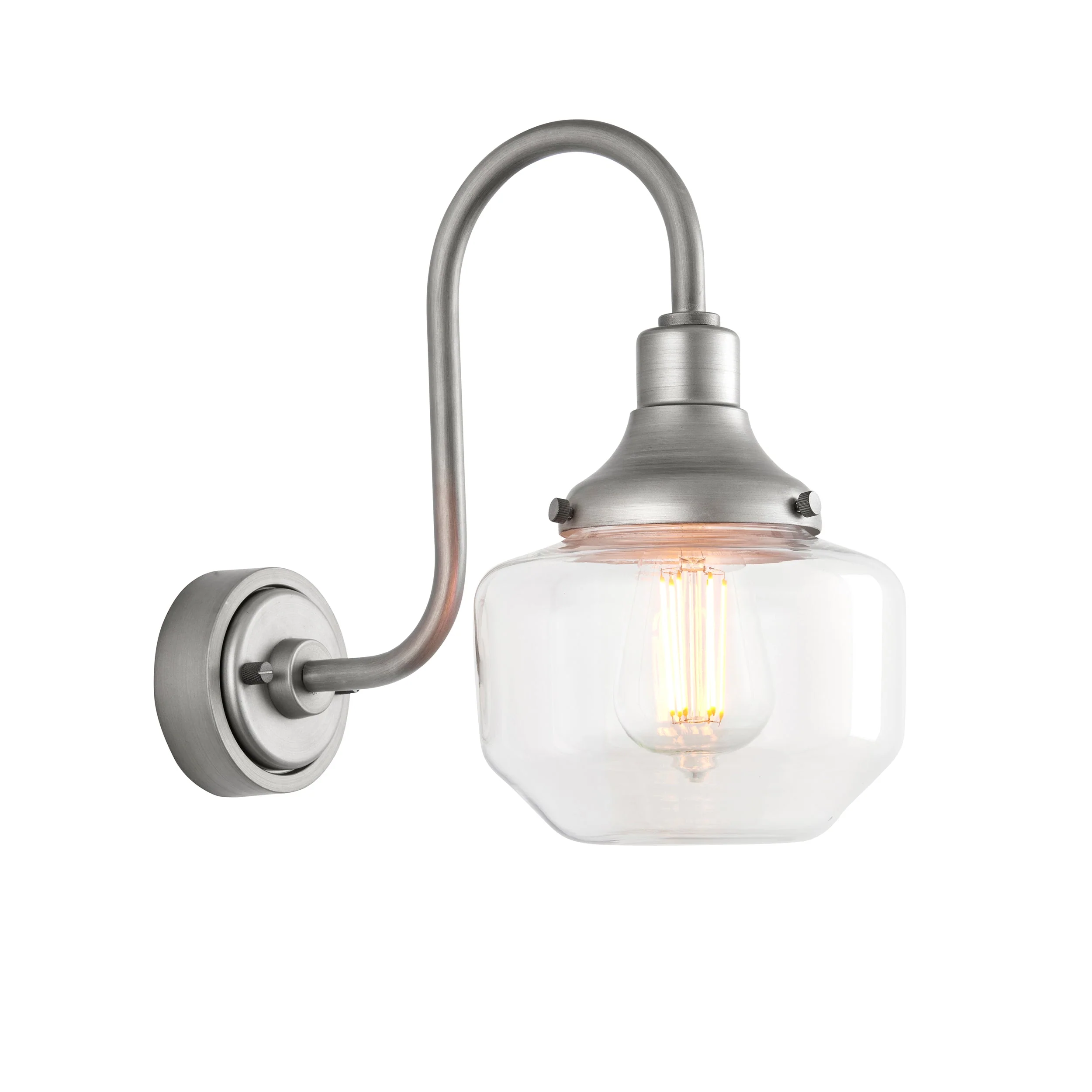 Fresco Outdoor Wall Light - Matt Black / Brushed Silver - Image 4