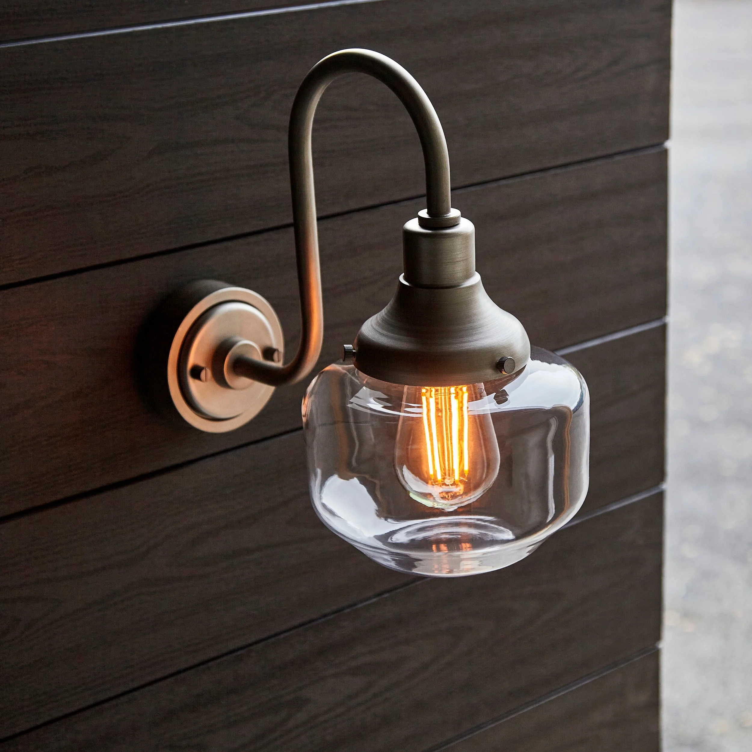 Fresco Outdoor Wall Light - Matt Black / Brushed Silver - Image 7