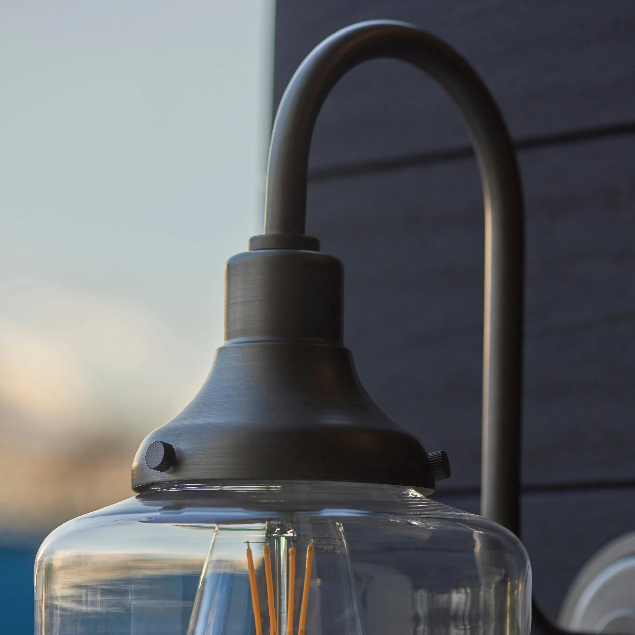 Fresco Outdoor Wall Light - Matt Black / Brushed Silver - Image 8