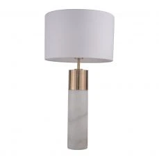 Freya Marble Table Lamp- Satin Chrome/ Antique Brass Finishes - Image 2