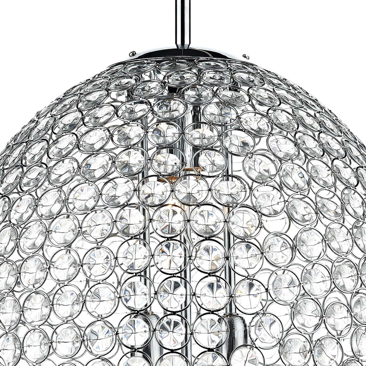 Frost 5 Light Pendant Polished Chrome and Clear Faceted Crystal - Image 5