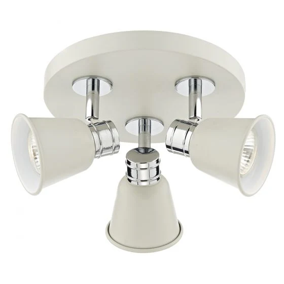 Fry 3Lt Plate Spotlight - Cream Polished Chrome - Promotional Offer