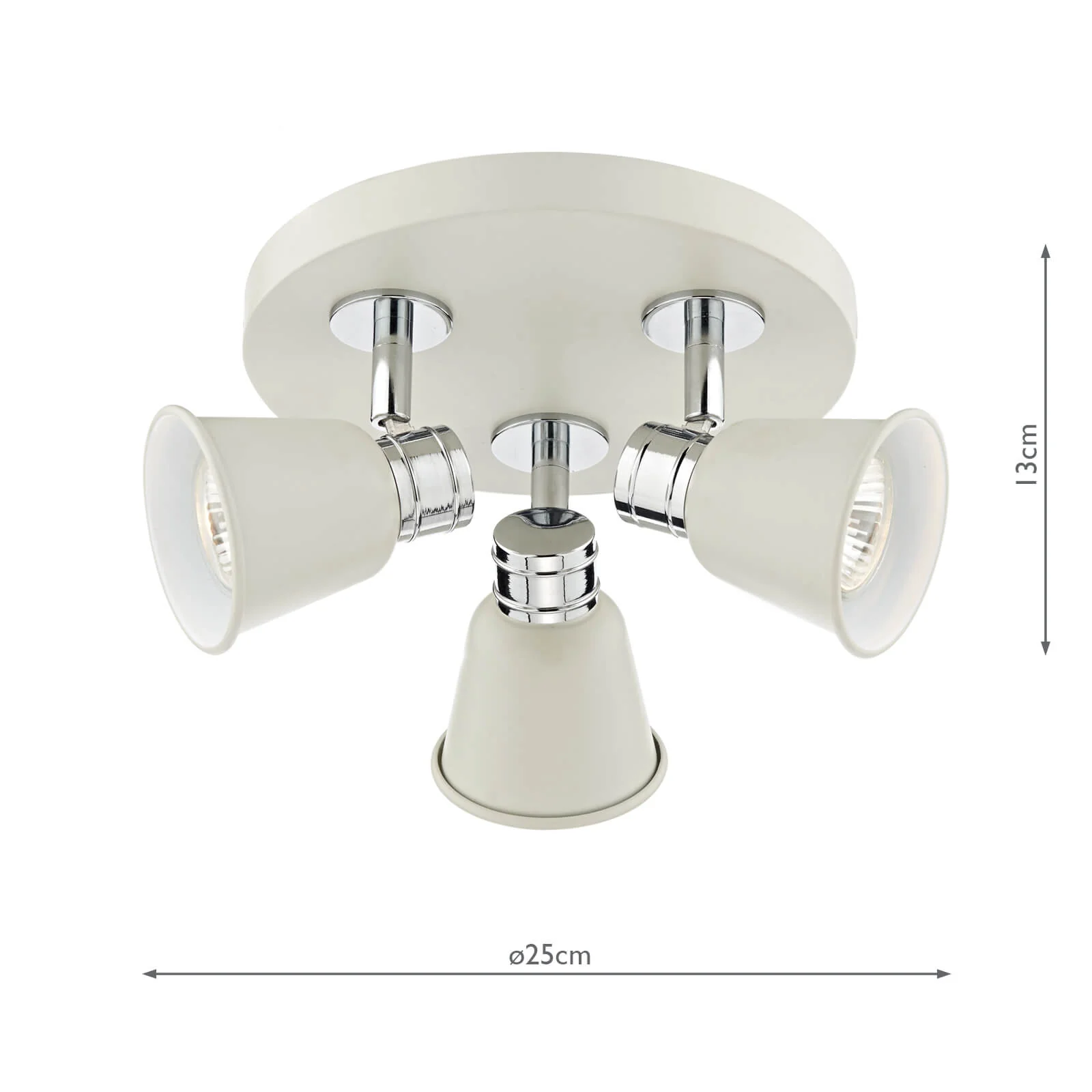 Fry 3Lt Plate Spotlight - Cream Polished Chrome - Promotional Offer - Image 3