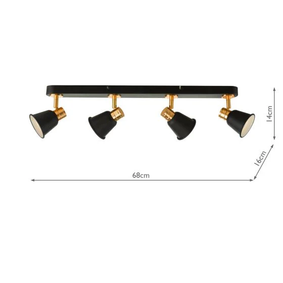 Fry 4Lt Bar Spotlight Black & Rose Gold - Image 4