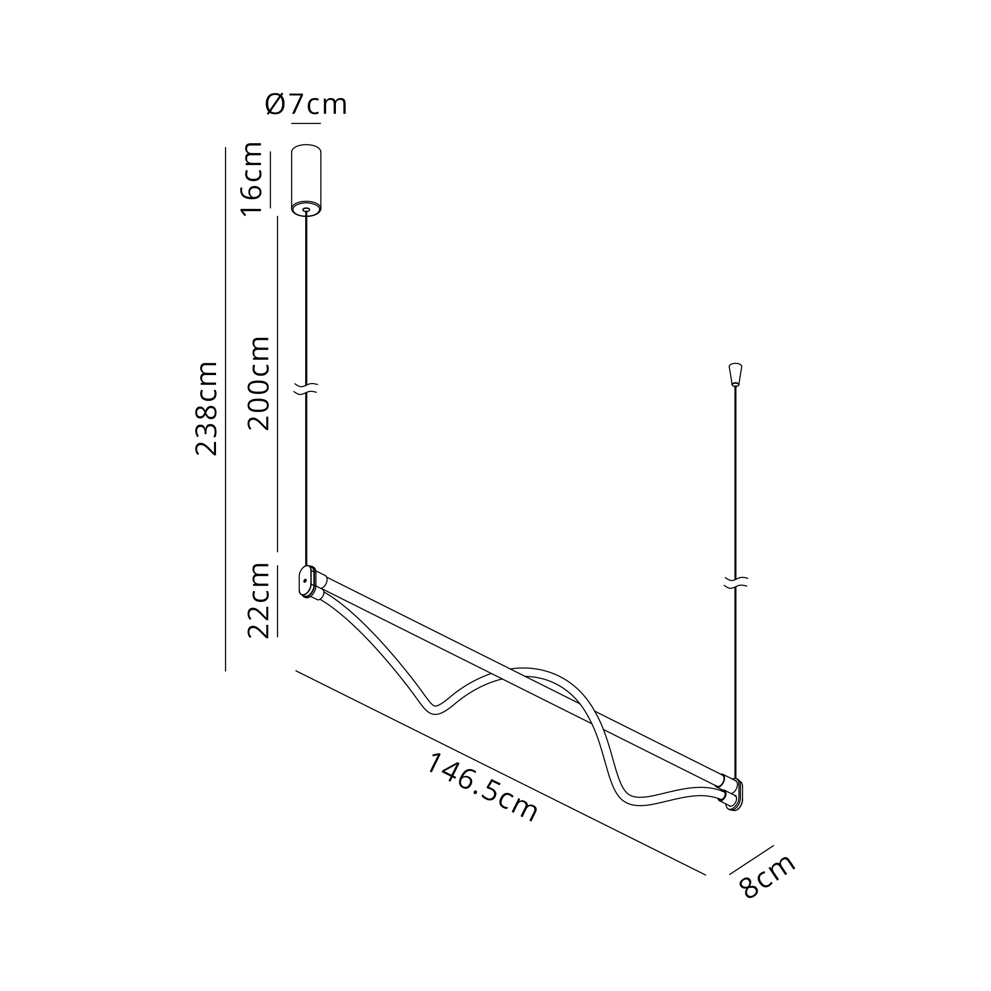 Fugaz Linear Pendant, 38W LED, 3000K, 2600lm 3yrs Warranty - Image 9