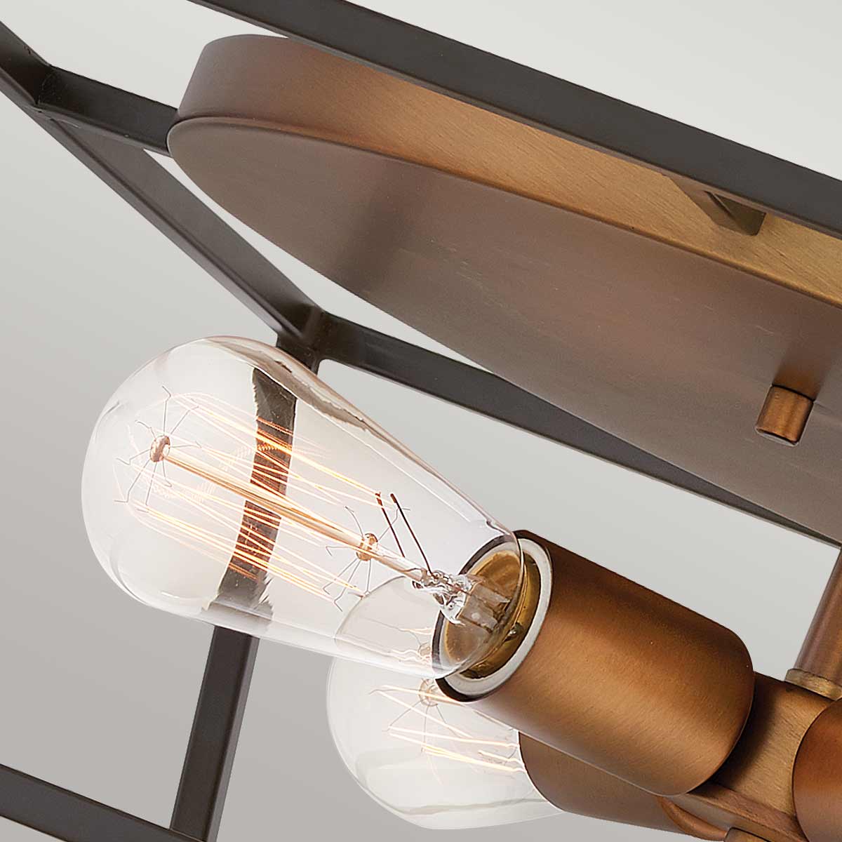 Fulton 4 Light Flush - Bronze and Brass - Image 2