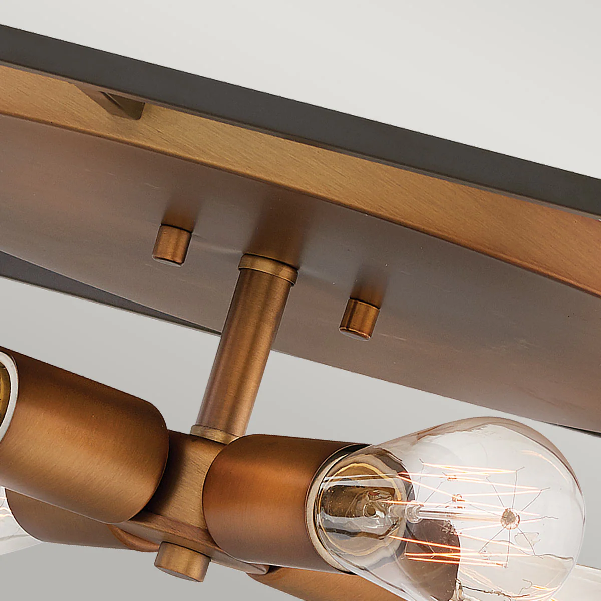 Fulton 4 Light Flush - Bronze and Brass - Image 4