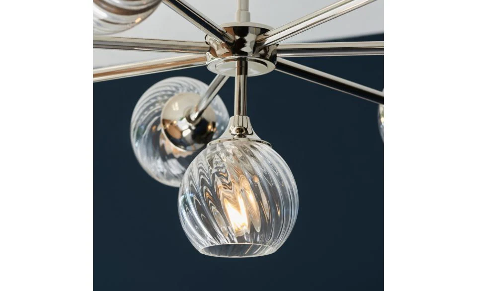 Furze 6Lt/ 8Lt Multi-Arm Pendant - Antique Brass/Bright Nickel - Image 19