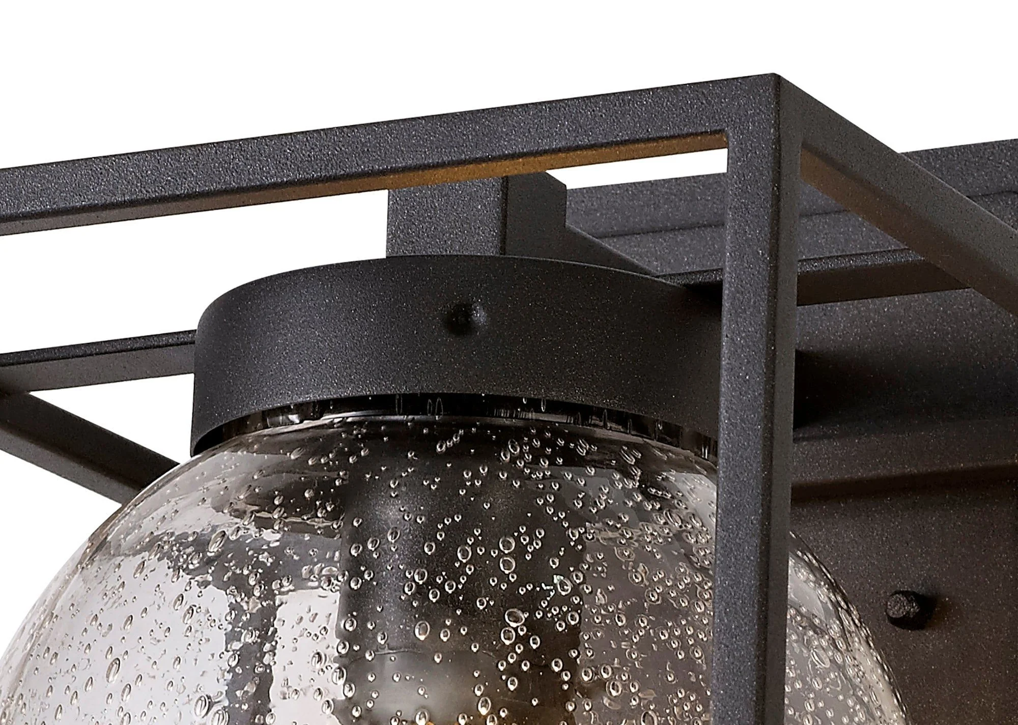 Fusion Down Wall Lamp, 1 x E27, IP54, Anthracite/Clear Seeded Glass, 2yrs Warranty - Image 2