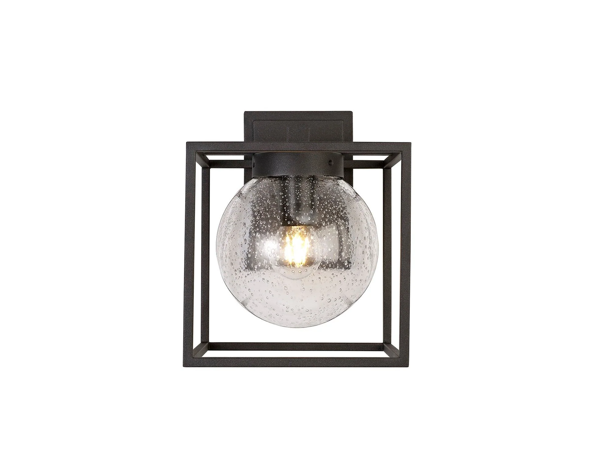 Fusion Down Wall Lamp, 1 x E27, IP54, Anthracite/Clear Seeded Glass, 2yrs Warranty - Image 3