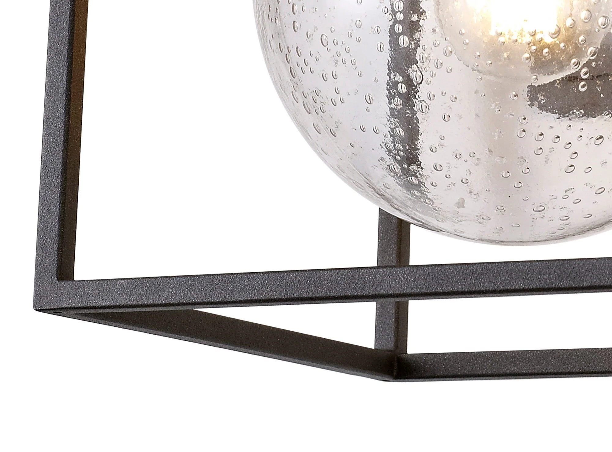 Fusion Down Wall Lamp, 1 x E27, IP54, Anthracite/Clear Seeded Glass, 2yrs Warranty - Image 4