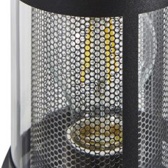 Gada 1Lt Outdoor Wall Light - Black with Brushed Steel Mesh  /Brass Mesh - Image 4