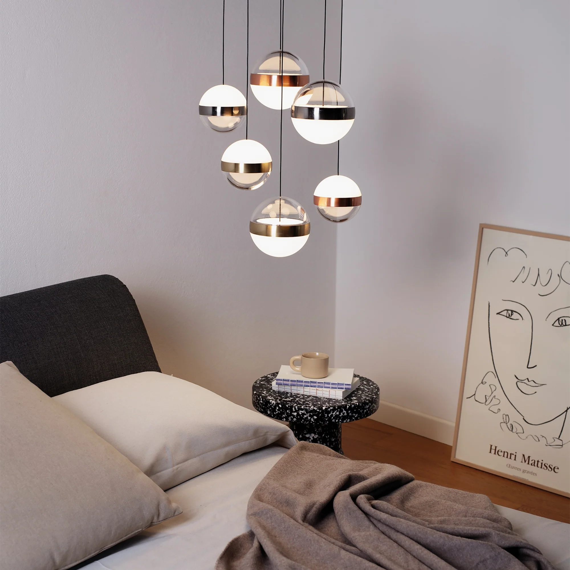 Galaxy 3Lt Cluster Pendant - Nickel, Brass & Copper - Image 4