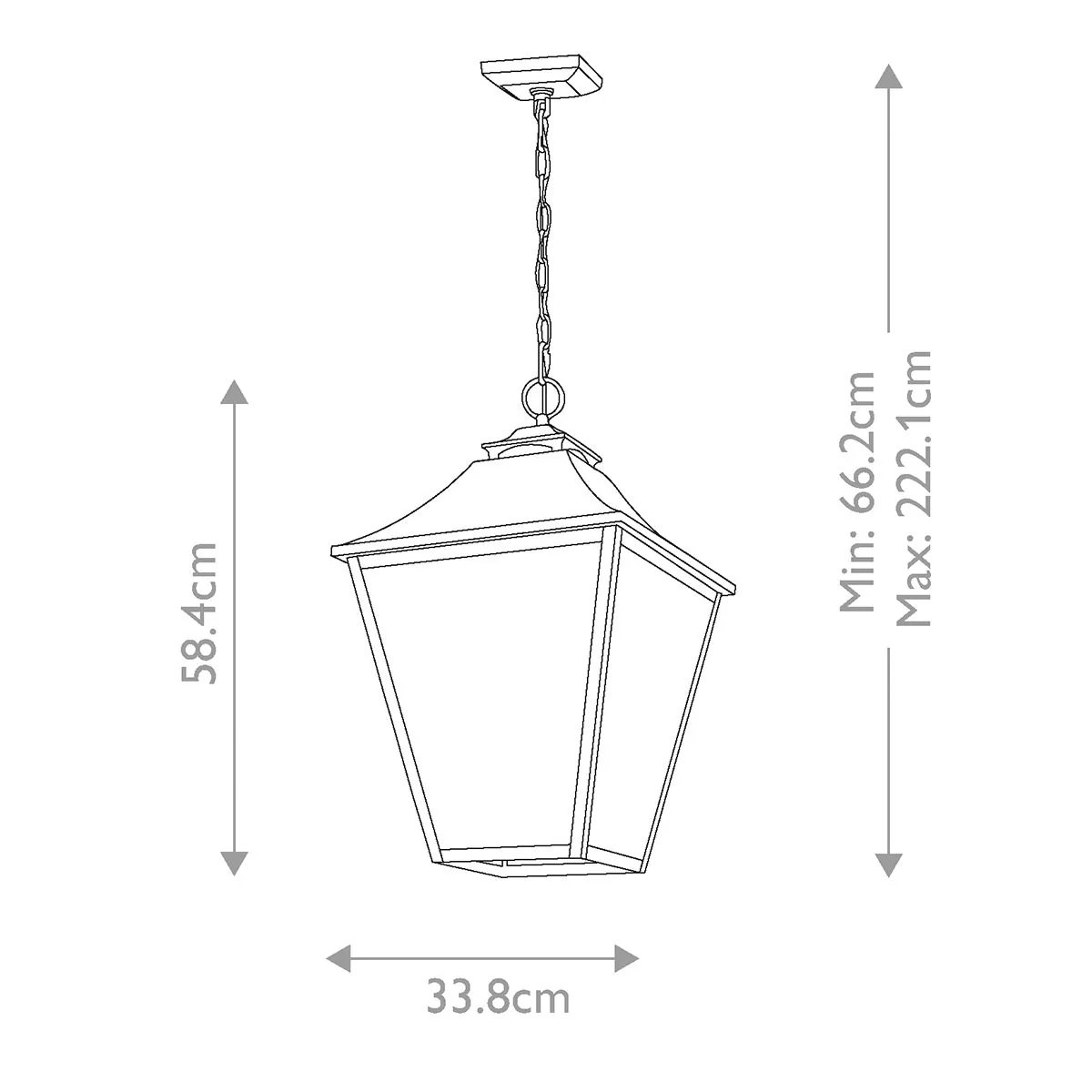 Galena 4 Light Chain Lantern - Sable IP44 E14 - Image 5