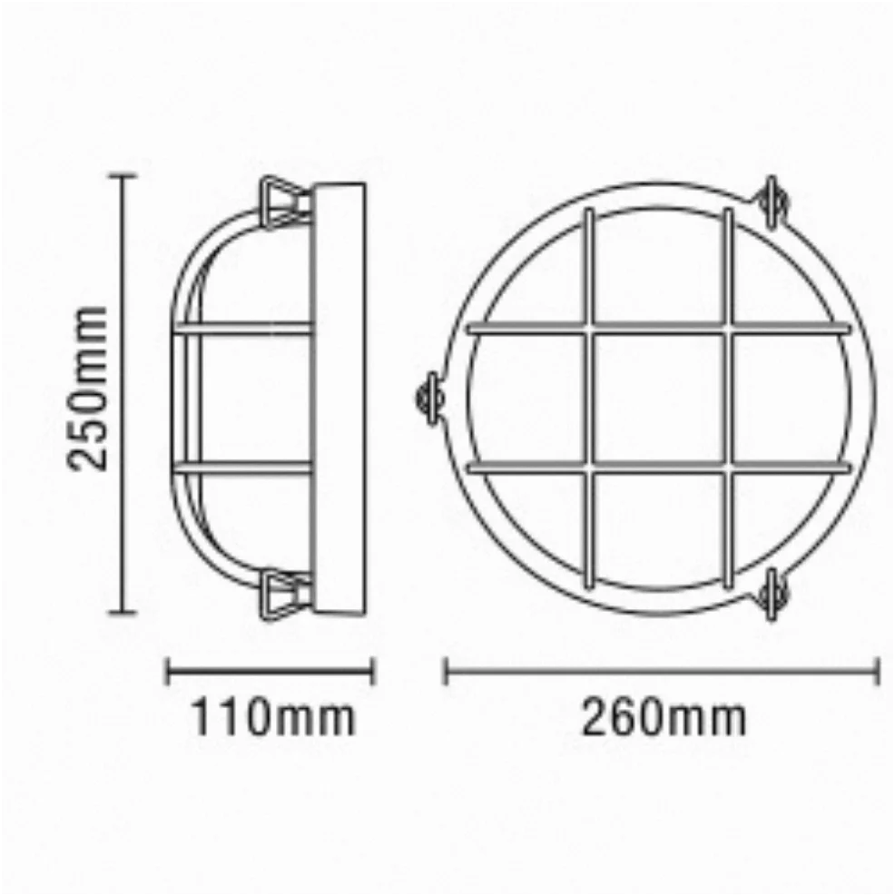 Gali Caged Round Bulkhead Wall Light- Silver/ Gold Finish - Image 5