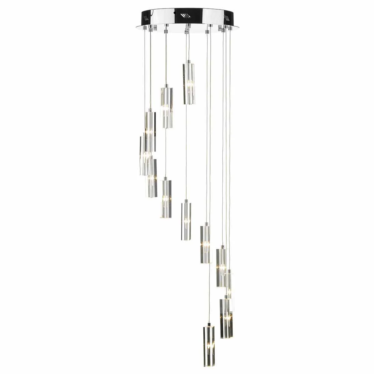 Galileo 12/20 Light Cluster Pendant Polished Chrome Crystal LED - Image 2