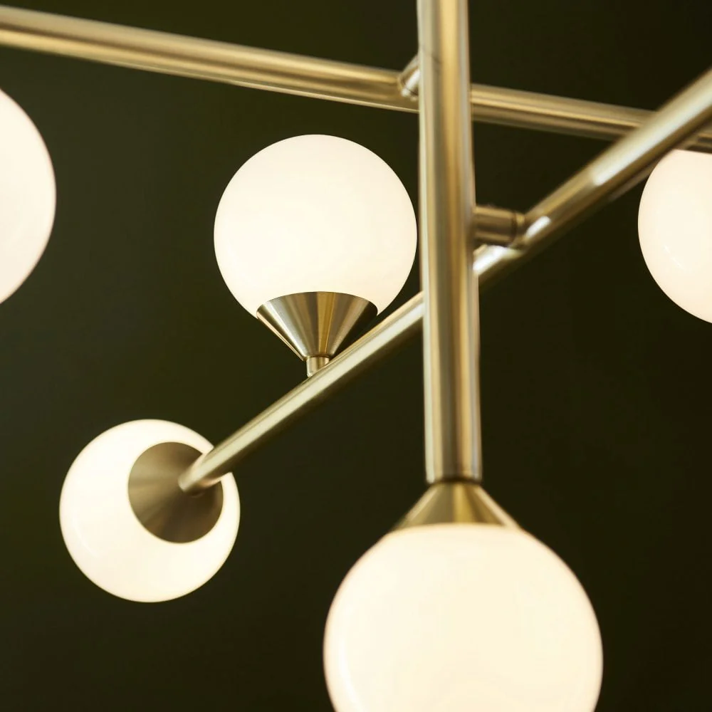 Gallant 10 Light Ceiling Light - Satin Brass/Black Chrome Finish - Image 10