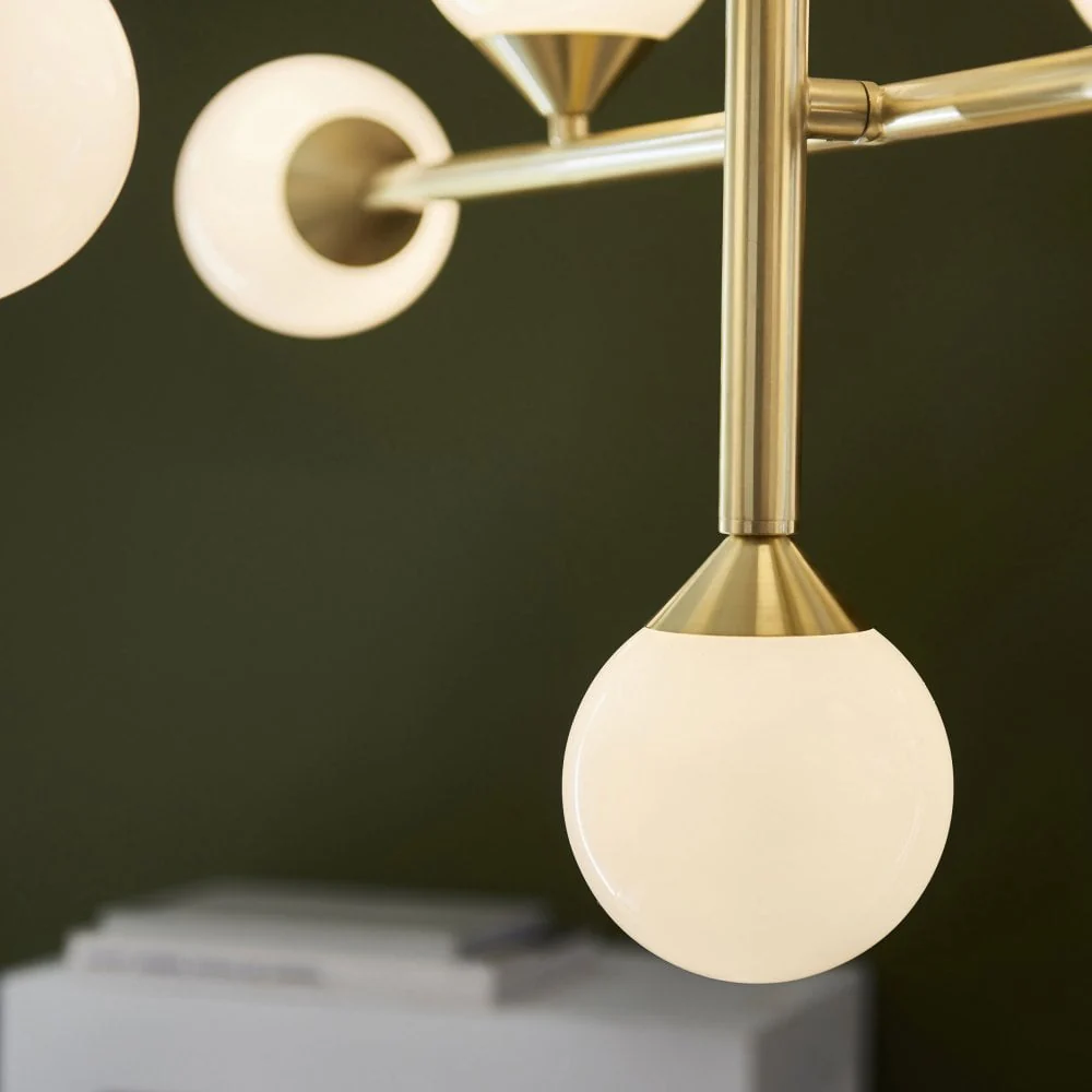 Gallant 10 Light Ceiling Light - Satin Brass/Black Chrome Finish - Image 11
