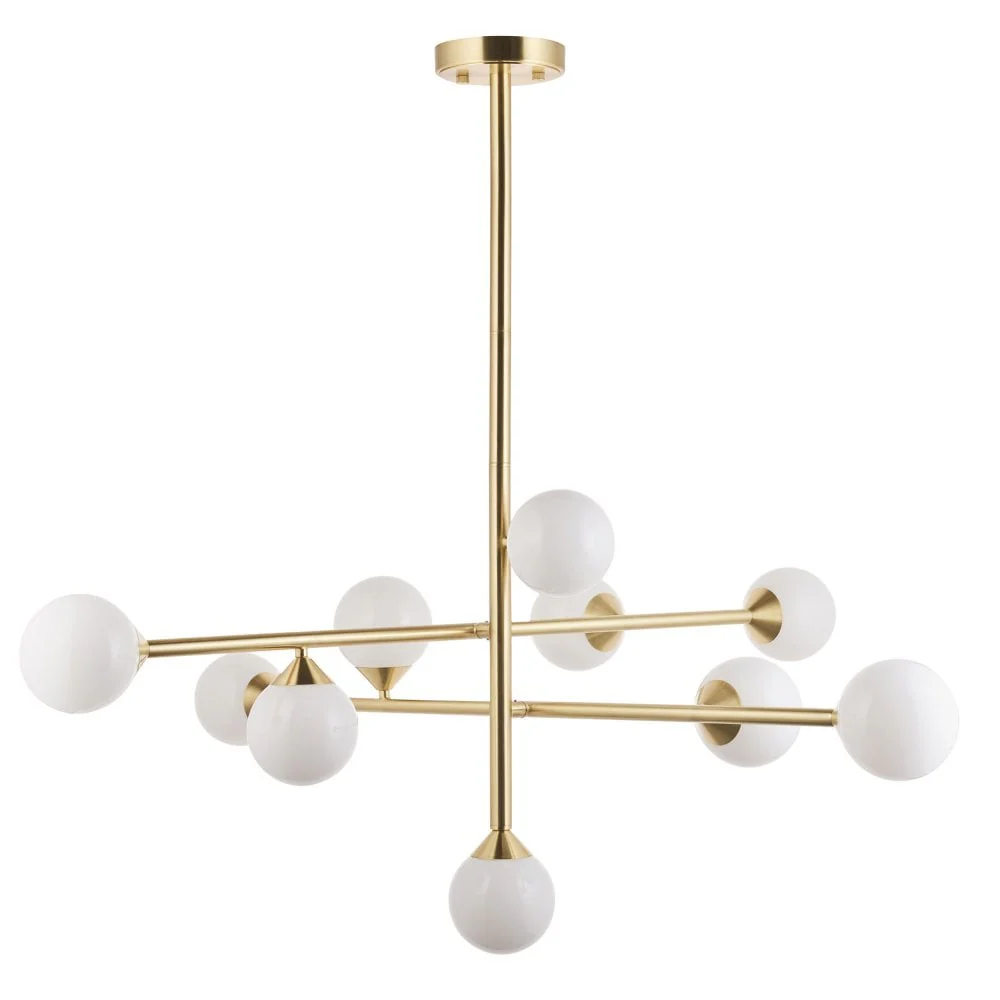 Gallant 10 Light Ceiling Light - Satin Brass/Black Chrome Finish - Image 12