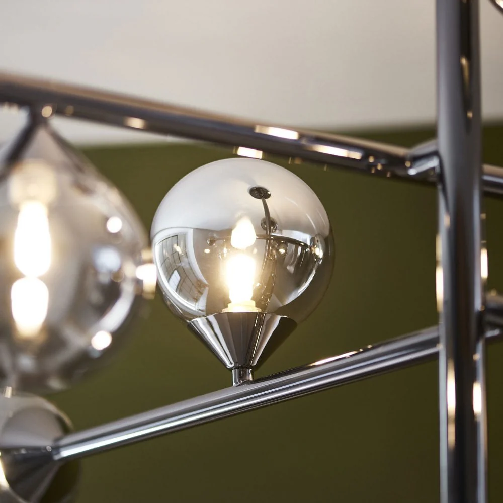 Gallant 10 Light Ceiling Light - Satin Brass/Black Chrome Finish - Image 7