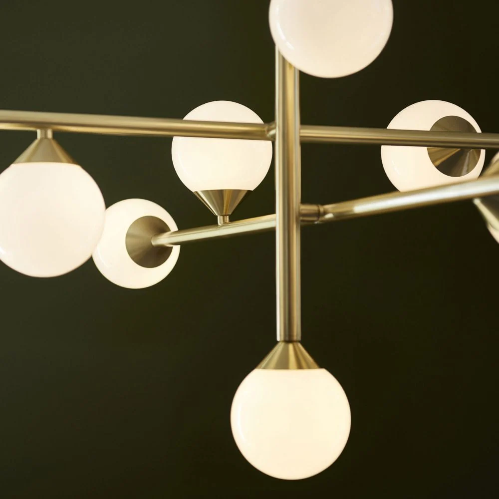 Gallant 10 Light Ceiling Light - Satin Brass/Black Chrome Finish - Image 9