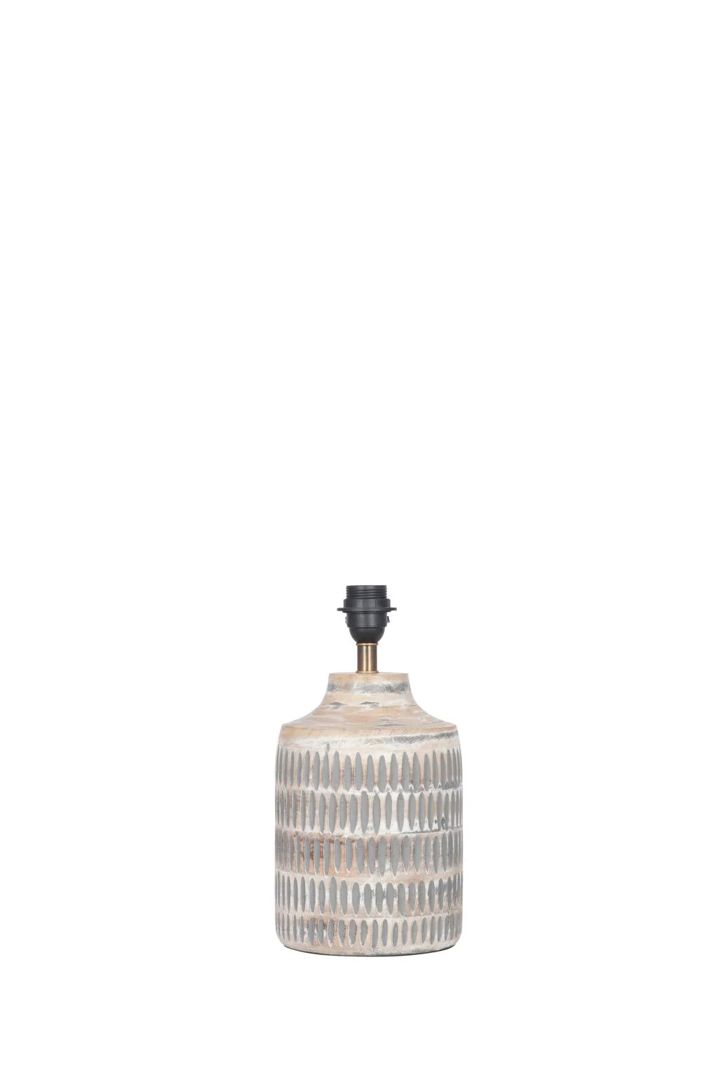 Galle Textured Table Lamp - Base Only Grey Wash Wood