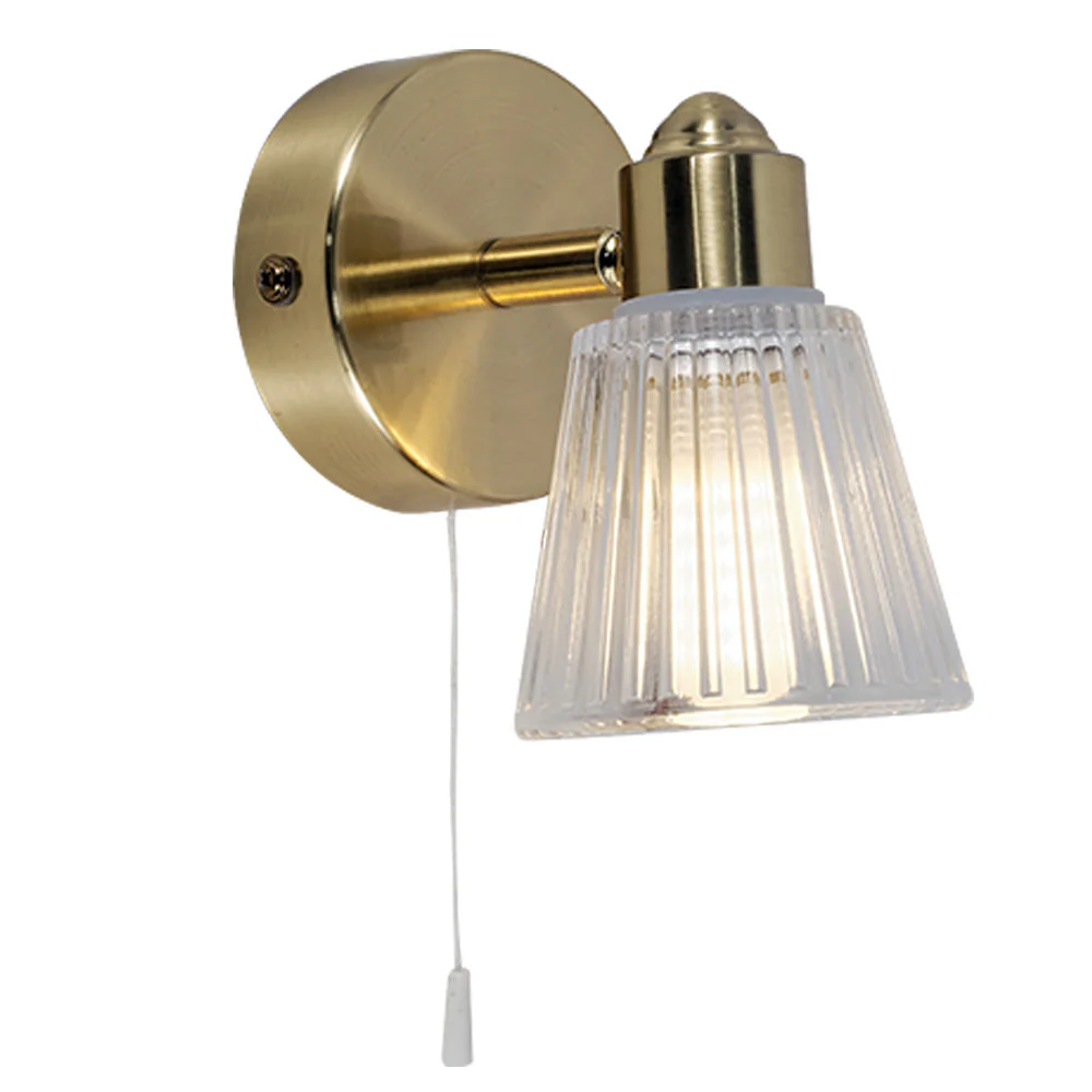 Gatsby 1Lt Bathroom Wall Light IP44 - Polished Chrome/Satin Brass - Image 2