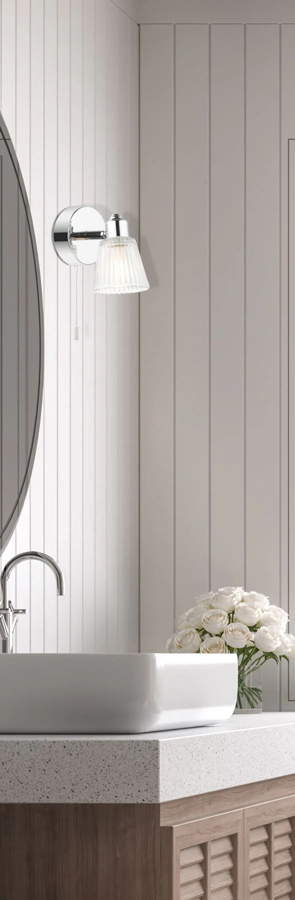 Gatsby 1Lt Bathroom Wall Light IP44 - Polished Chrome/Satin Brass - Image 3