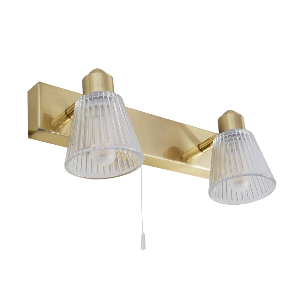 Gatsby 2/4Lt Bathroom Wall Light IP44 - Polished Chrome/Satin Brass - Image 2